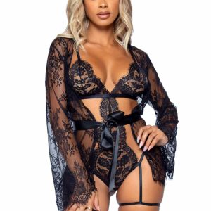 Set de body y Chaqueta All Romance - Negro