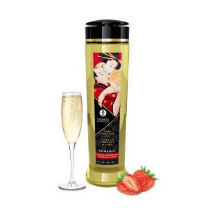 Shunga - Aceite para masajes con vino espumoso de fresa - 240 ml