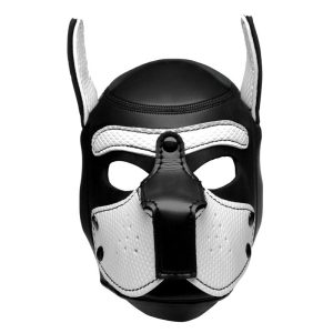 Spike Puppy BDSM Hood - Negro/Blanco