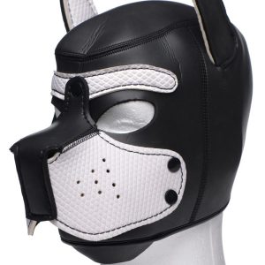 Spike Puppy BDSM Hood - Negro/Blanco