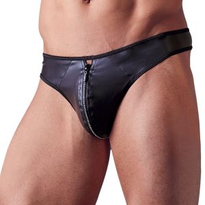 Tanga de hombre con cremallera de diamantes de imitación
