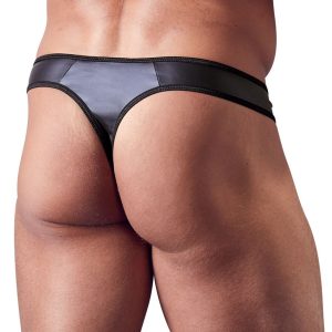Tanga de hombre con cremallera de diamantes de imitación