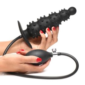 Tapón Anal Inflable Estriado - Negro