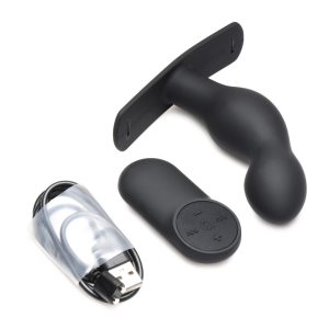 Tapón anal Plugger de punto P con arnés y mando a distancia