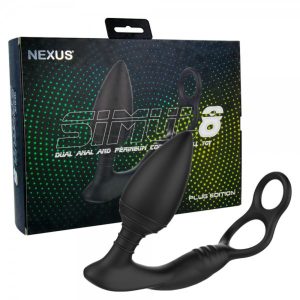 Tapón vibratorio Simul8 con pene y anillo de bola