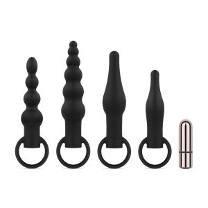 Tapones anales con vibrador de bala - Negro