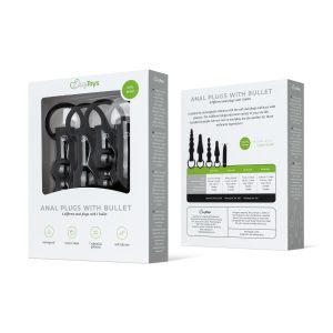 Tapones anales con vibrador de bala - Negro