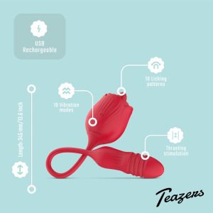 Teazers Vibrador Rose con consolador de empuje