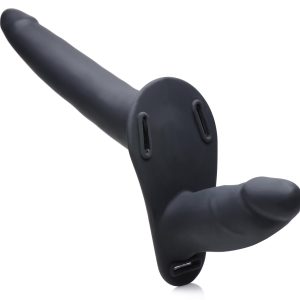 Vibrador de arnés Power Pegger doble - Negro