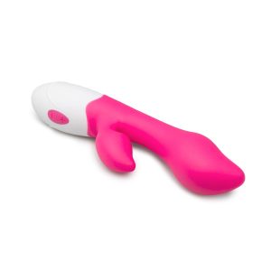Vibrador de conejito de silicona para el punto G - Rosa/Blanco