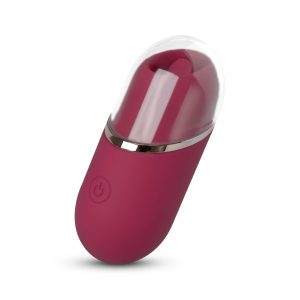 Vibrador de lengua con tapa protectora - Rosa