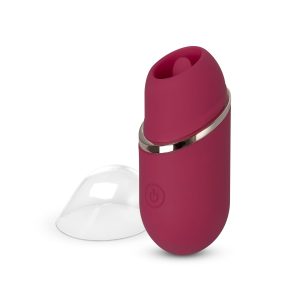 Vibrador de lengua con tapa protectora - Rosa