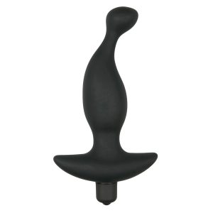 Vibrador negro de silicona para próstata