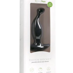 Vibrador negro de silicona para próstata