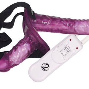 Vibrador Strap-On Vibrante Doble - Morado