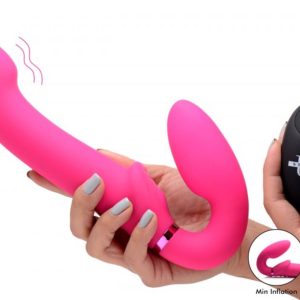 Vibrador Strapless Vibrador Vibrante G-Pulse con Control Remoto - Rosa