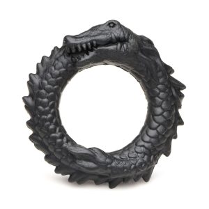 XR Brands - Anillo de Silicona para Pene Caimán Negro - Negro