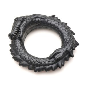 XR Brands - Anillo de Silicona para Pene Caimán Negro - Negro