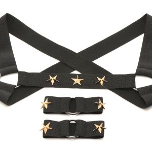 XR Brands - Arnés de Pecho con Brazaletes - Negro