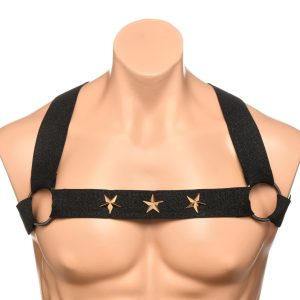 XR Brands - Arnés de Pecho con Brazaletes - Negro