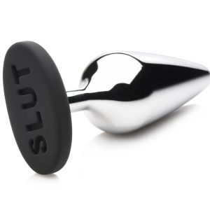 XR Brands - Butt Slut Plug Anal de Metal y Silicona - Plata