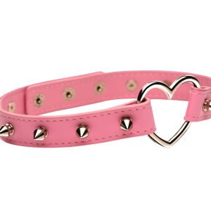 XR Brands - Collar con Corazón y Púas - Rosa