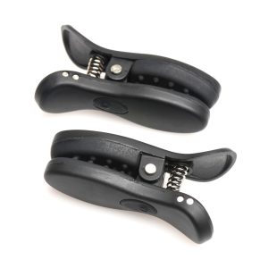 XR Brands - Dark Grip Pinzas Vibradoras para Pezones - Negro