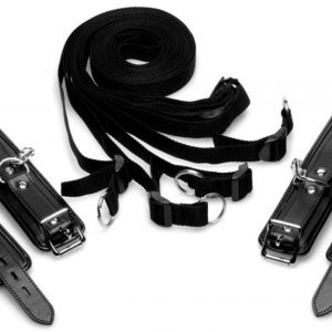 XR Brands - Kit de Restricción de Cama Esposas de Cama - Negro